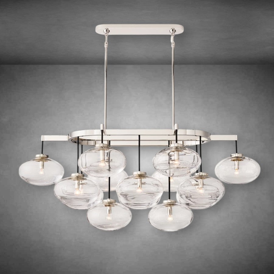 Calus Clear Glass Linear chandelier 54”