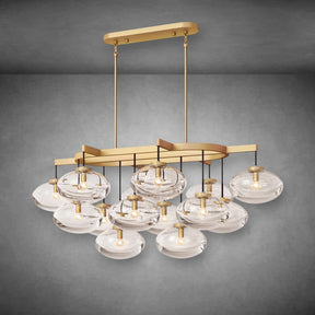 Calus Clear Glass Linear chandelier 54”