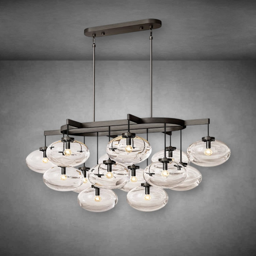 Calus Clear Glass Linear chandelier 54”