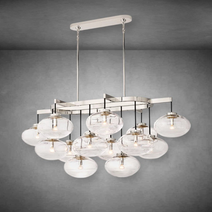 Calus Clear Glass Linear chandelier 54”