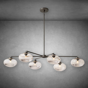 Calus Clear Glass Mobile Linear Chandelier