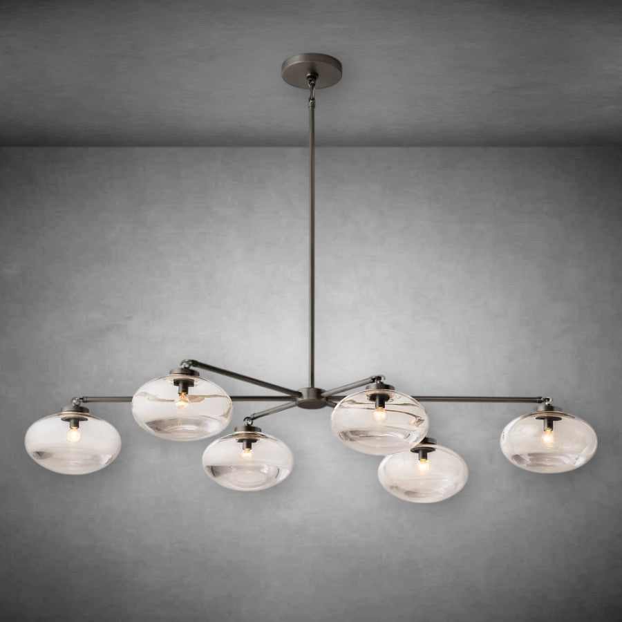 Calus Clear Glass Mobile Linear Chandelier