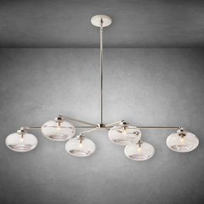 Calus Clear Glass Mobile Linear Chandelier