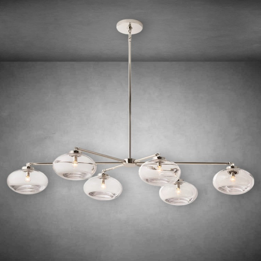 Calus Clear Glass Mobile Linear Chandelier