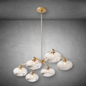 Calus Clear Glass Mobile Linear Chandelier