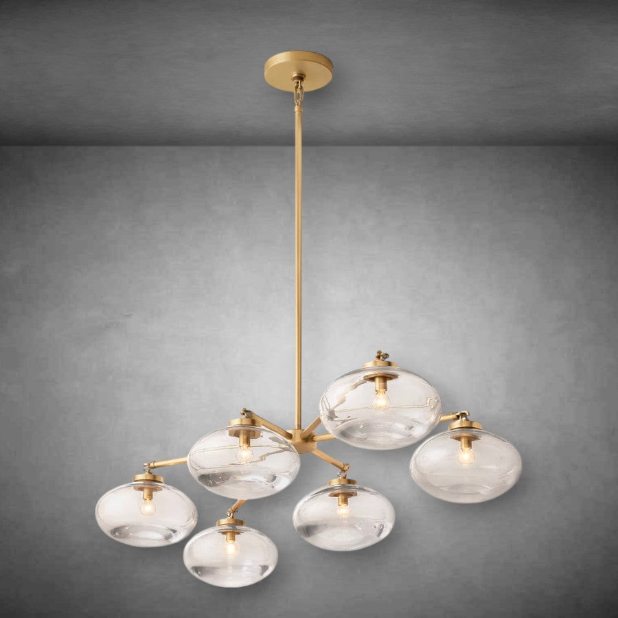 Calus Clear Glass Mobile Linear Chandelier