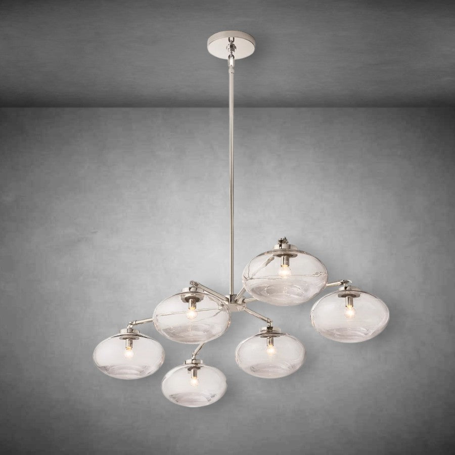 Calus Clear Glass Mobile Linear Chandelier