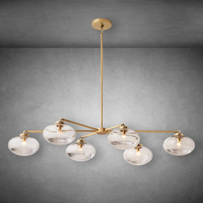 Calus Clear Glass Mobile Linear Chandelier