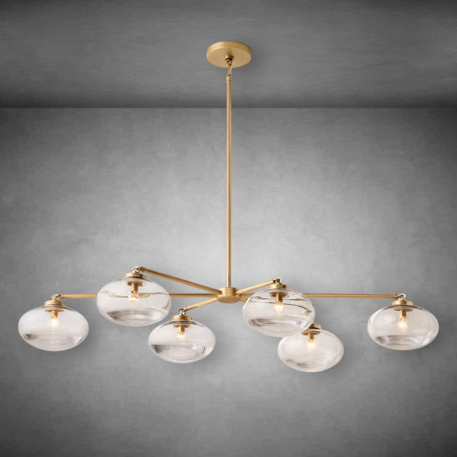 Calus Clear Glass Mobile Linear Chandelier