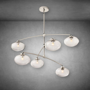 Calus Clear Glass Mobile Round Chandelier