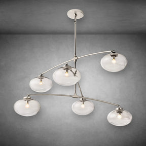 Calus Clear Glass Mobile Round Chandelier