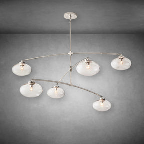 Calus Clear Glass Mobile Round Chandelier