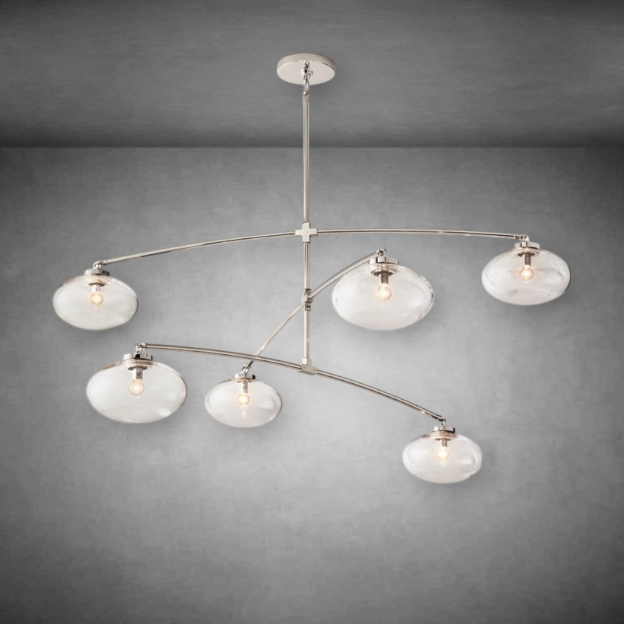 Calus Clear Glass Mobile Round Chandelier