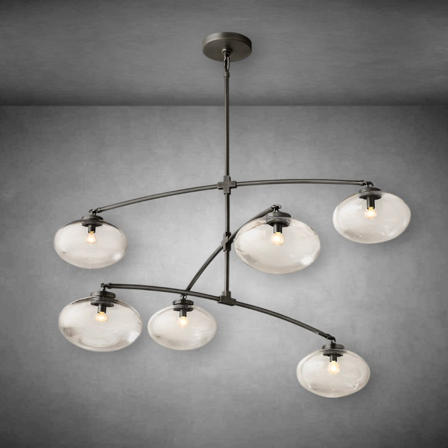 Calus Clear Glass Mobile Round Chandelier