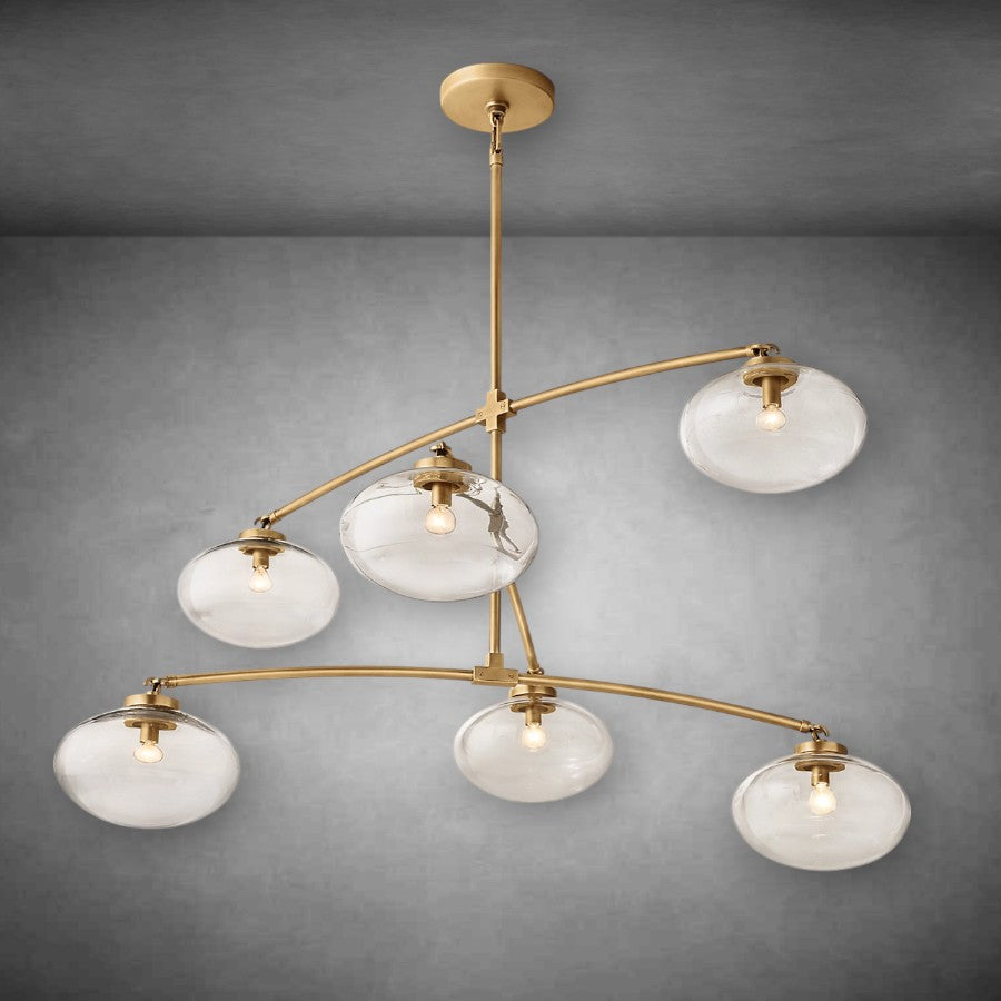 Calus Clear Glass Mobile Round Chandelier