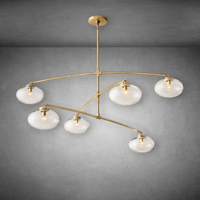 Calus Clear Glass Mobile Round Chandelier