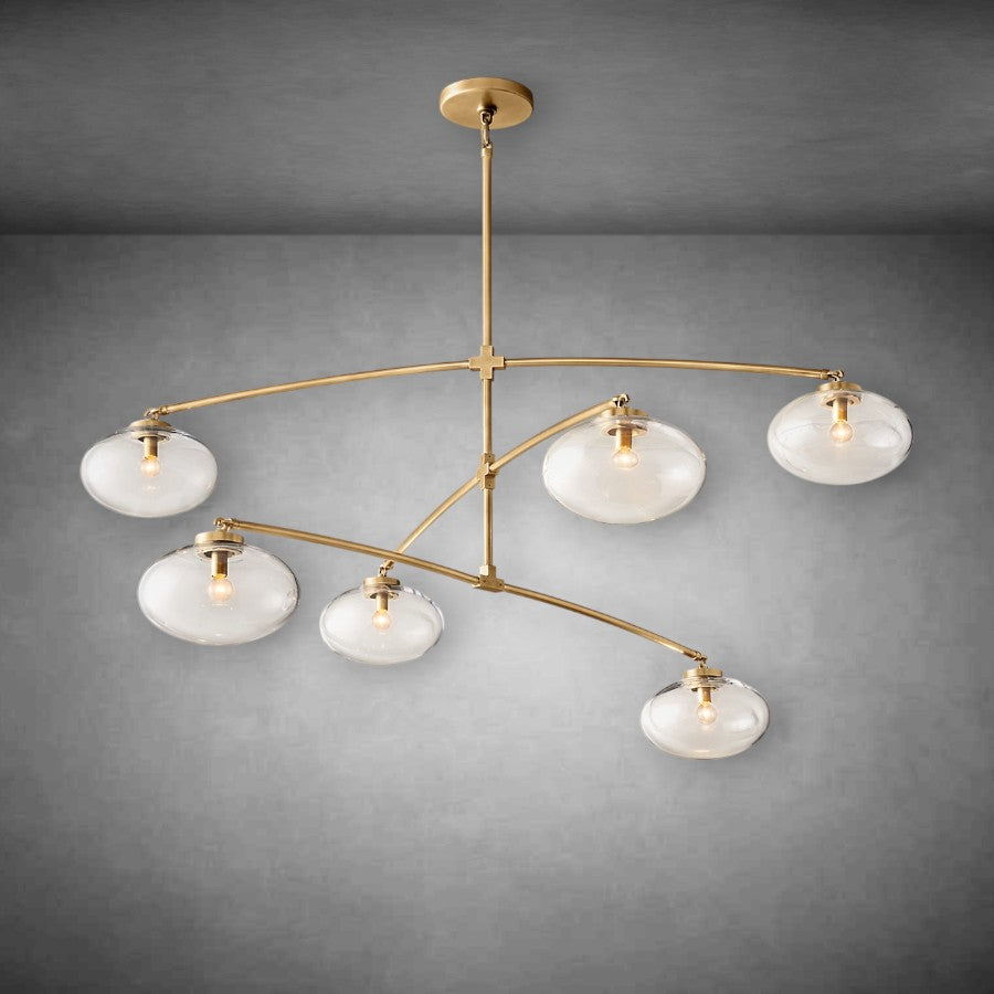 Calus Clear Glass Mobile Round Chandelier