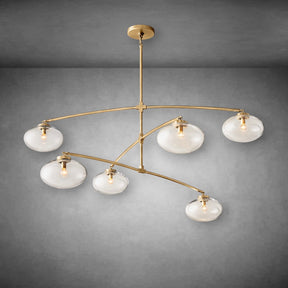 Calus Clear Glass Mobile Round Chandelier