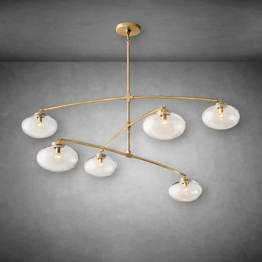 Calus Clear Glass Mobile Round Chandelier