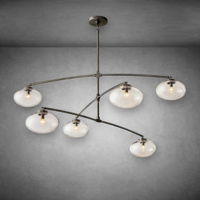 Calus Clear Glass Mobile Round Chandelier
