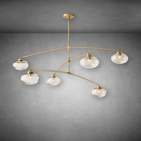 Calus Clear Glass Mobile Round Chandelier