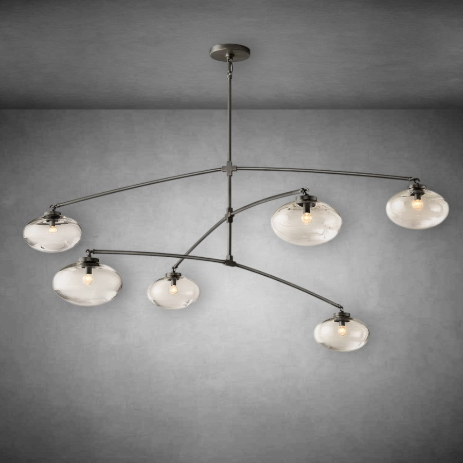 Calus Clear Glass Mobile Round Chandelier