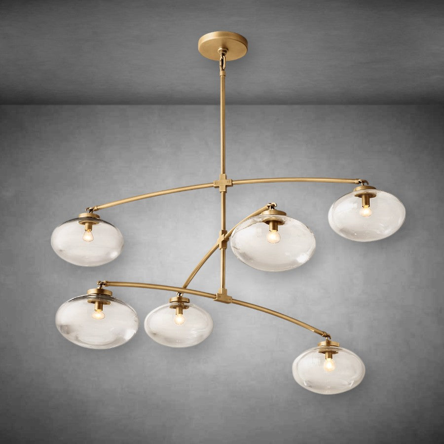 Calus Clear Glass Mobile Round Chandelier