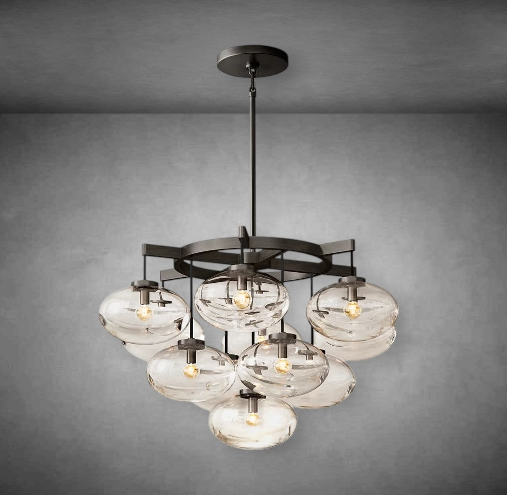 Calus Clear Glass Round Chandelier 36”
