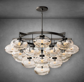 Calus Clear Glass Round Chandelier 48″