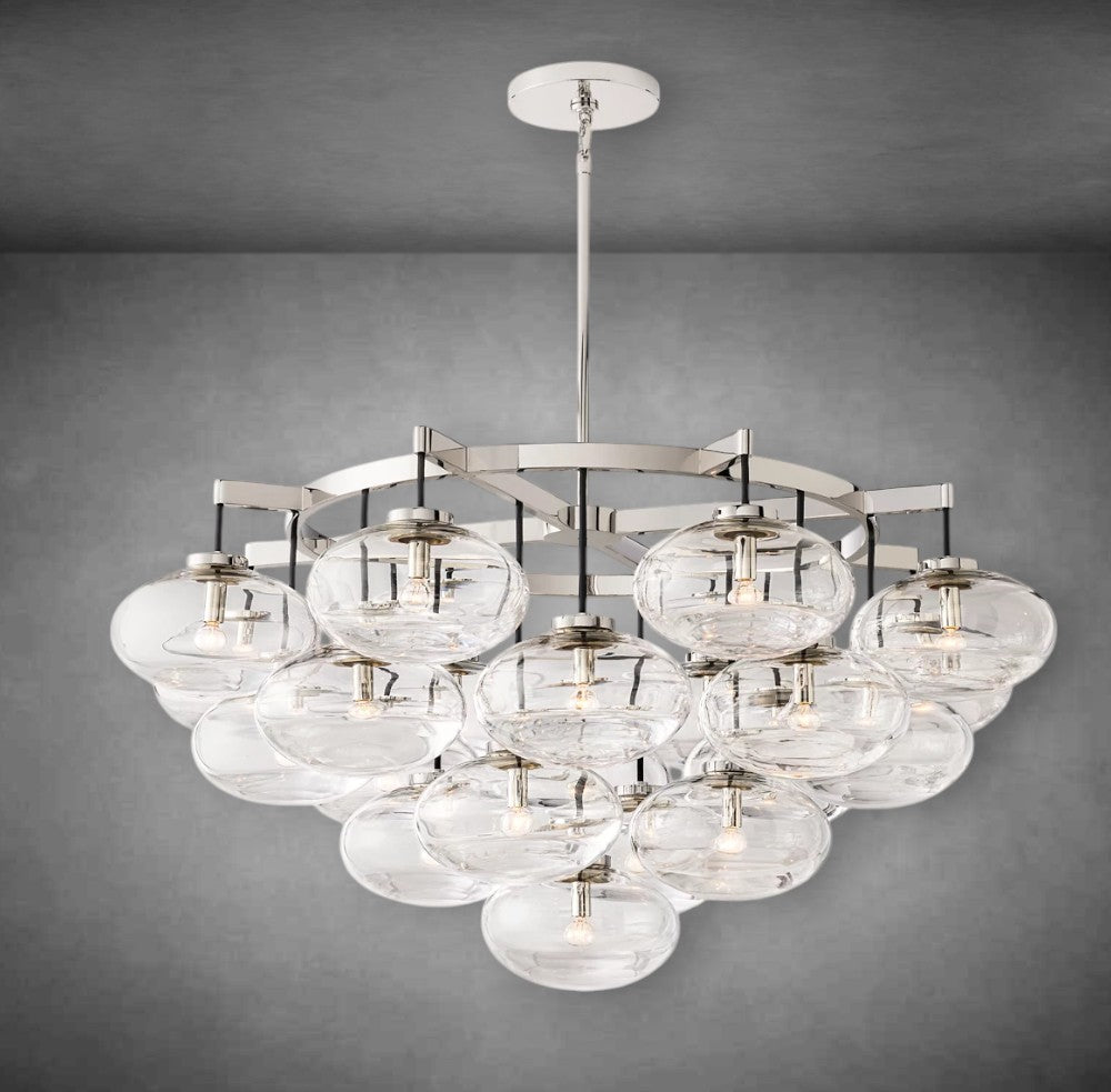 Calus Clear Glass Round Chandelier 48″