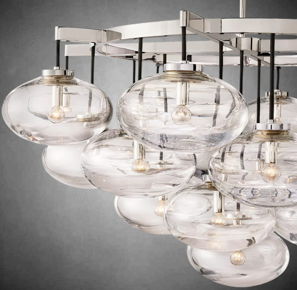 Calus Clear Glass Round Chandelier 48″