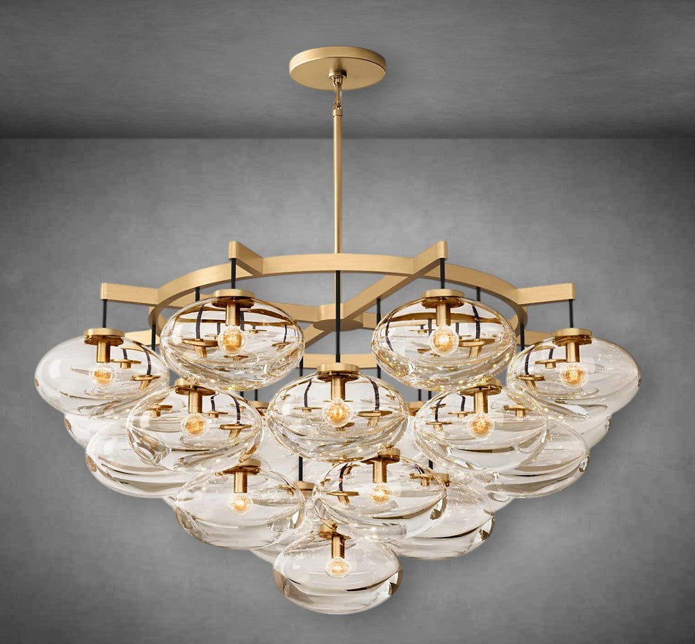 Calus Clear Glass Round Chandelier 48″