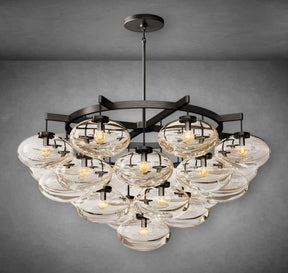 Calus Clear Glass Round Chandelier 48″