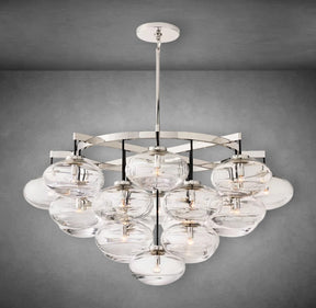 Calus Clear Glass Round Chandelier 48″