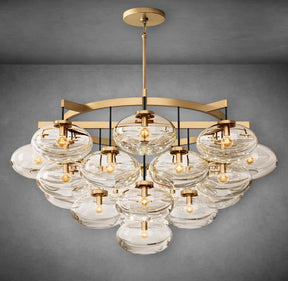 Calus Clear Glass Round Chandelier 48″