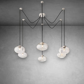 Calus Clear Glass Suspended Chandelier 84″