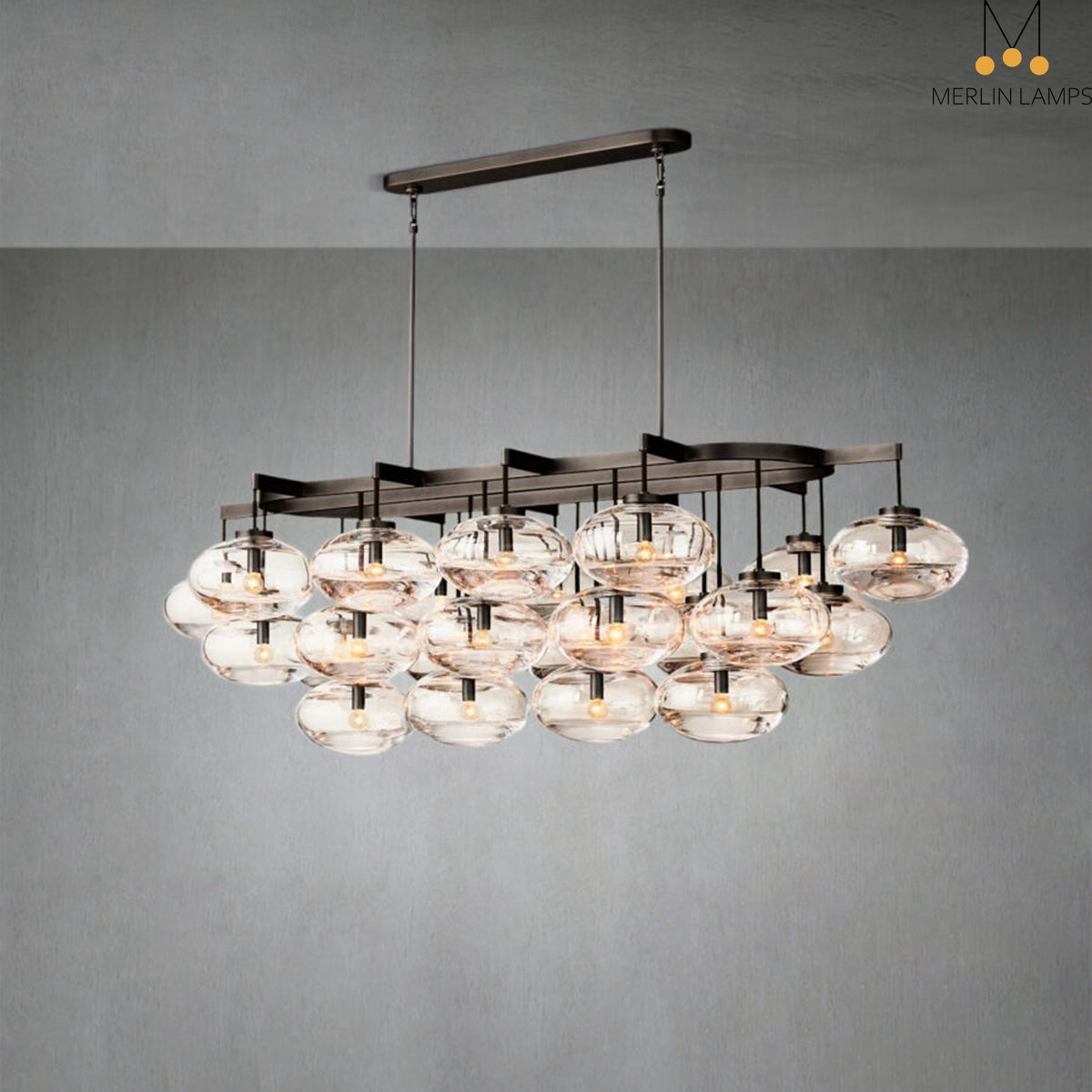 Calus Clear Linear Chandelier 72"