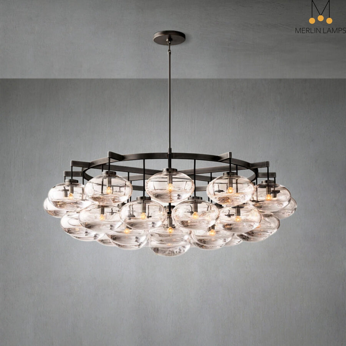 Calus Clear Linear Chandelier 72"