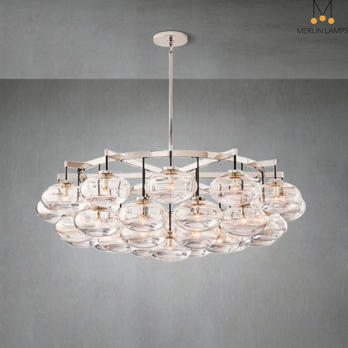 Calus Clear Linear Chandelier 72"