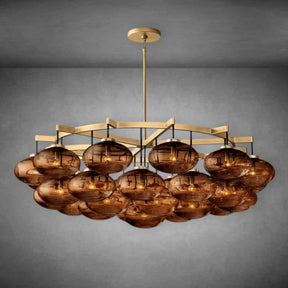 Calus Smoke Glass Round Chandelier 60"