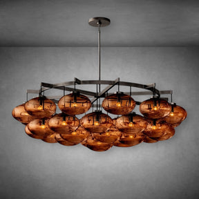 Calus Smoke Glass Round Chandelier 60"