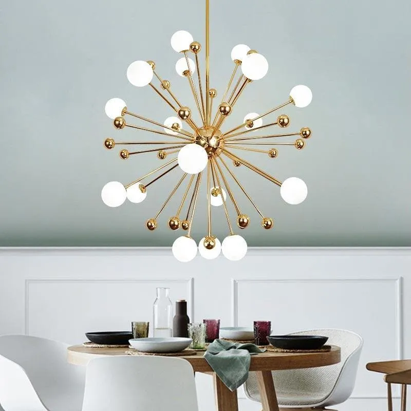 CAMILA GOLD AND WHITE CHANDELIER D 40"
