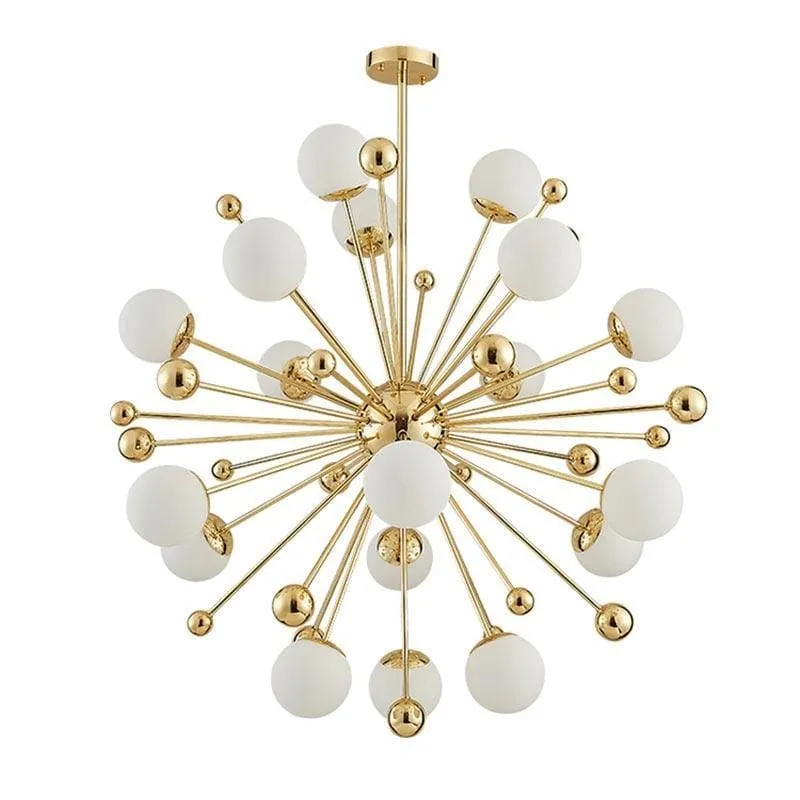 CAMILA GOLD AND WHITE CHANDELIER D 40"