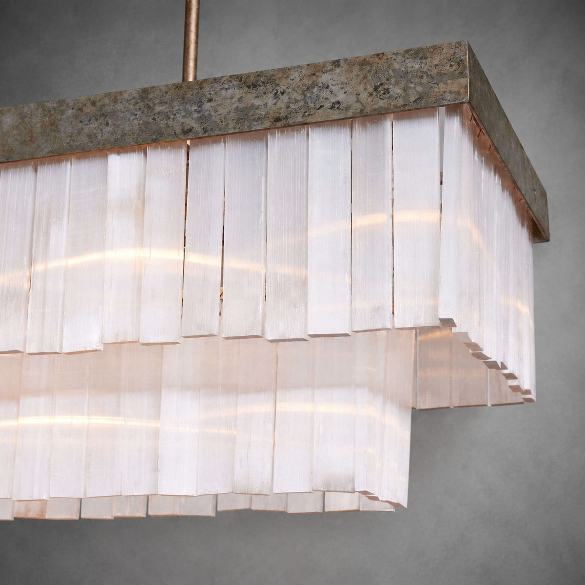 Cameron Luxury Selenite Linear Chandelier 49'' 59''
