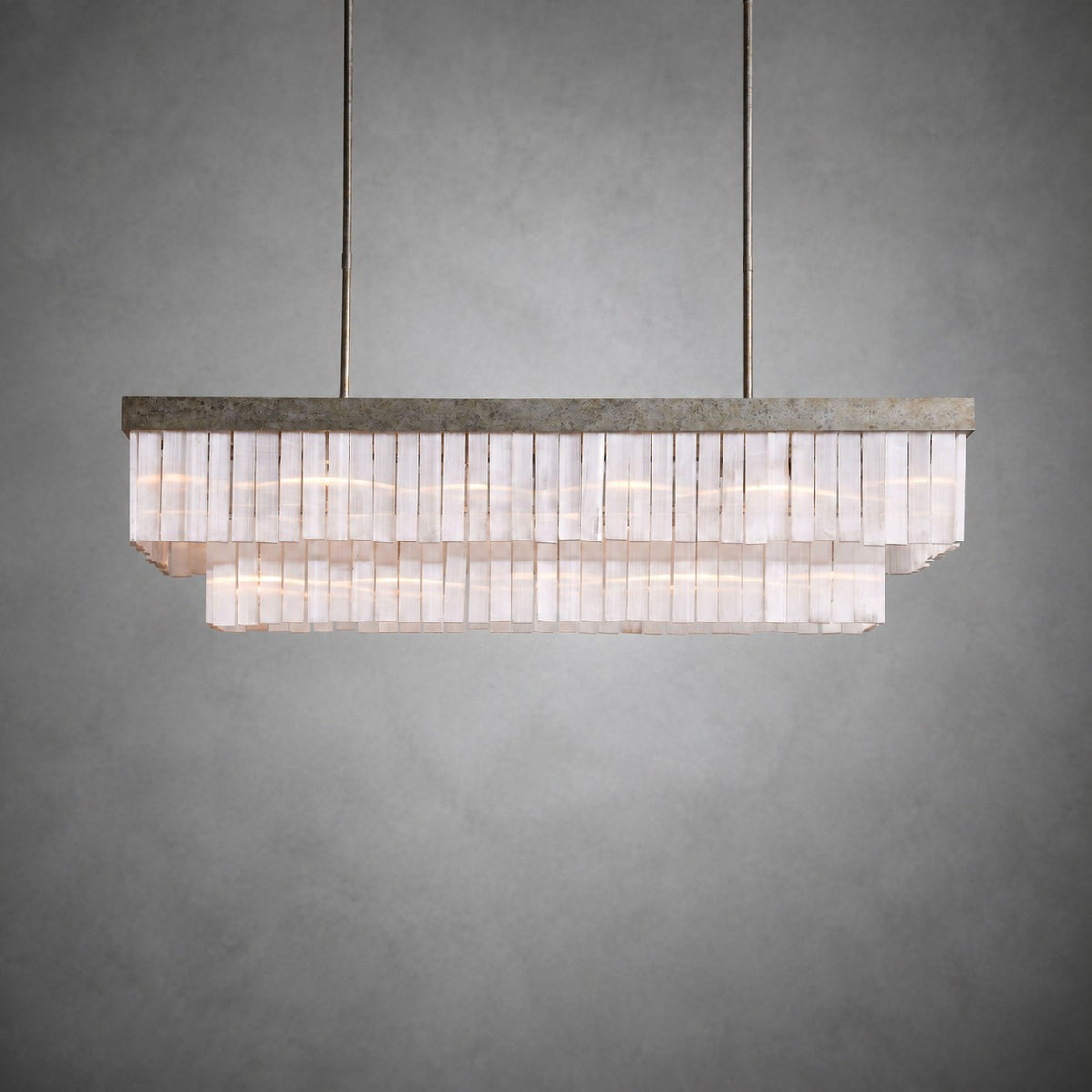 Cameron Luxury Selenite Linear Chandelier 49'' 59''
