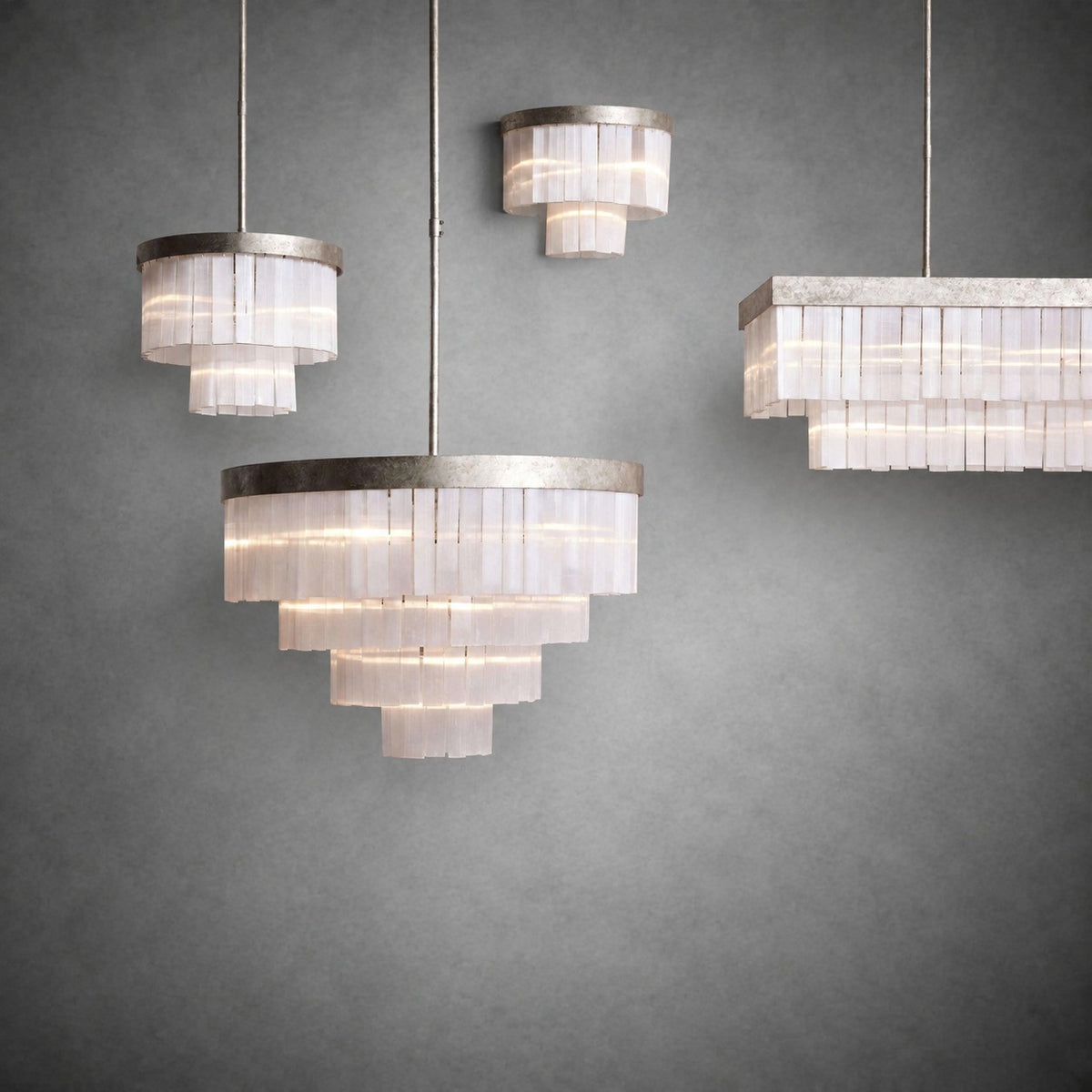 Camron Luxury 4 Tier Selenite Chandelier