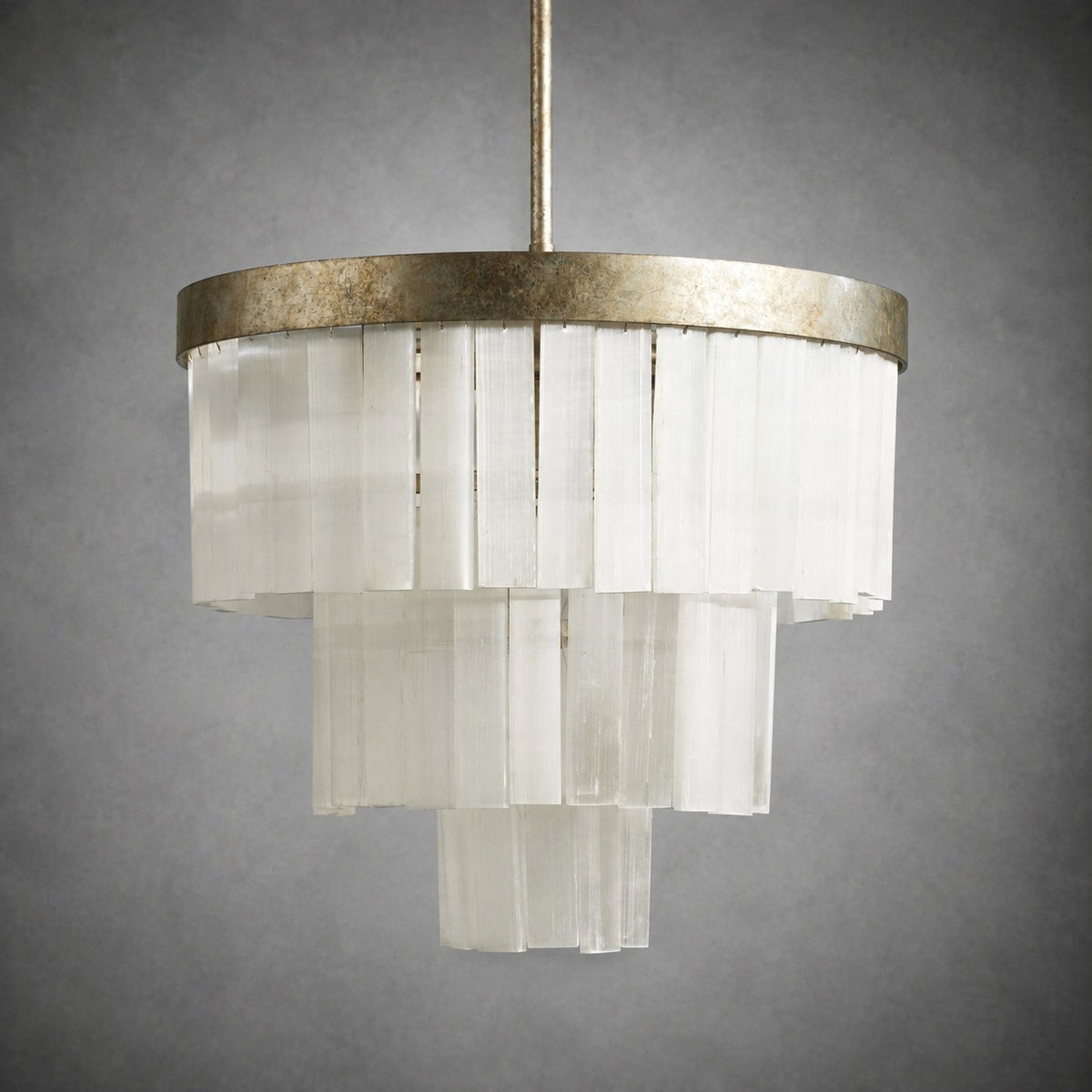 Camron Luxury Selenite 3 Tier Round Chandelier