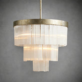Camron Luxury Selenite 3 Tier Round Chandelier