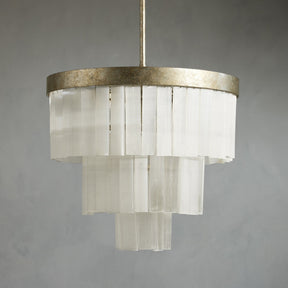 Camron Luxury Selenite 3 Tier Round Chandelier