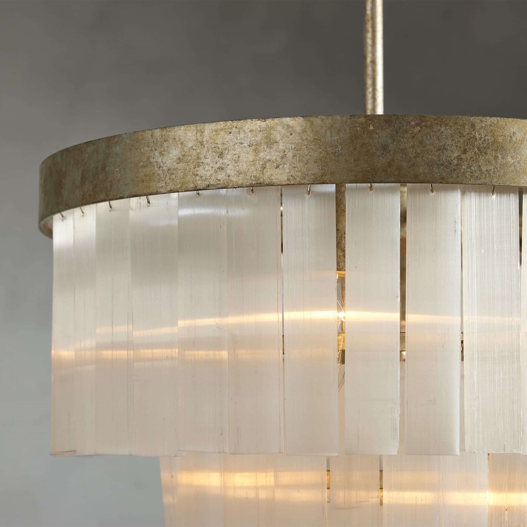 Camron Luxury Selenite 3 Tier Round Chandelier